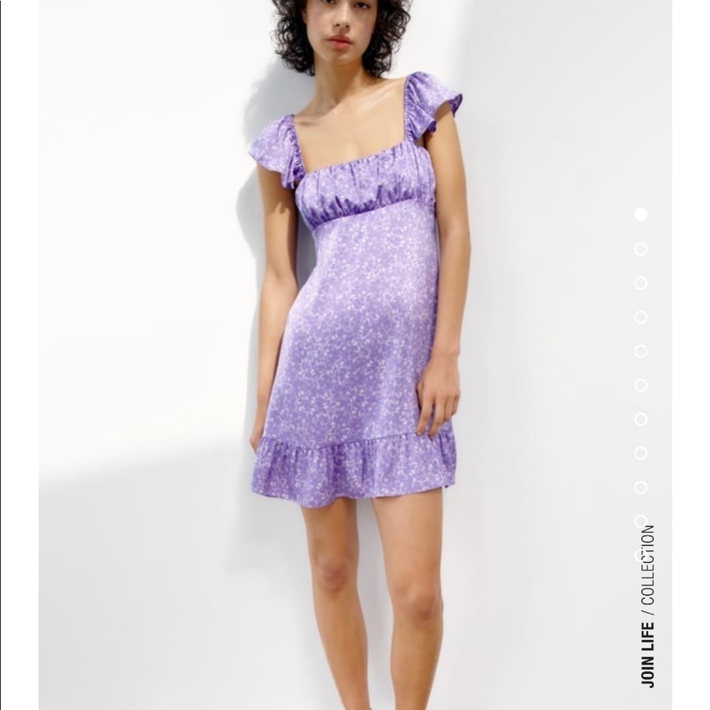 NEW Zara lilac satin effect dress
